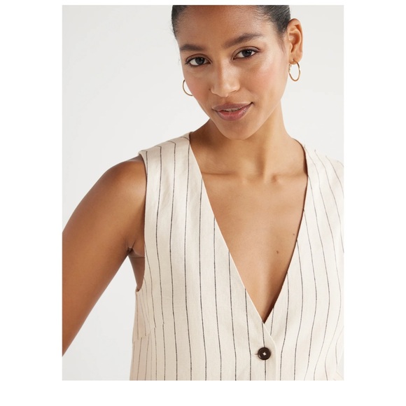 Scoop Women's Tailored Linen Vest, - Picture 4 of 5